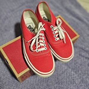 Vans Bold Red Canvas Shoes